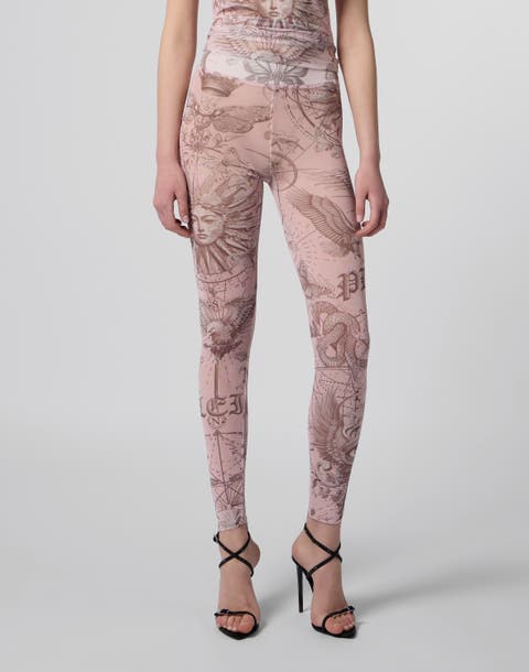 Tulle Leggings Butterfly Tattoo Women
