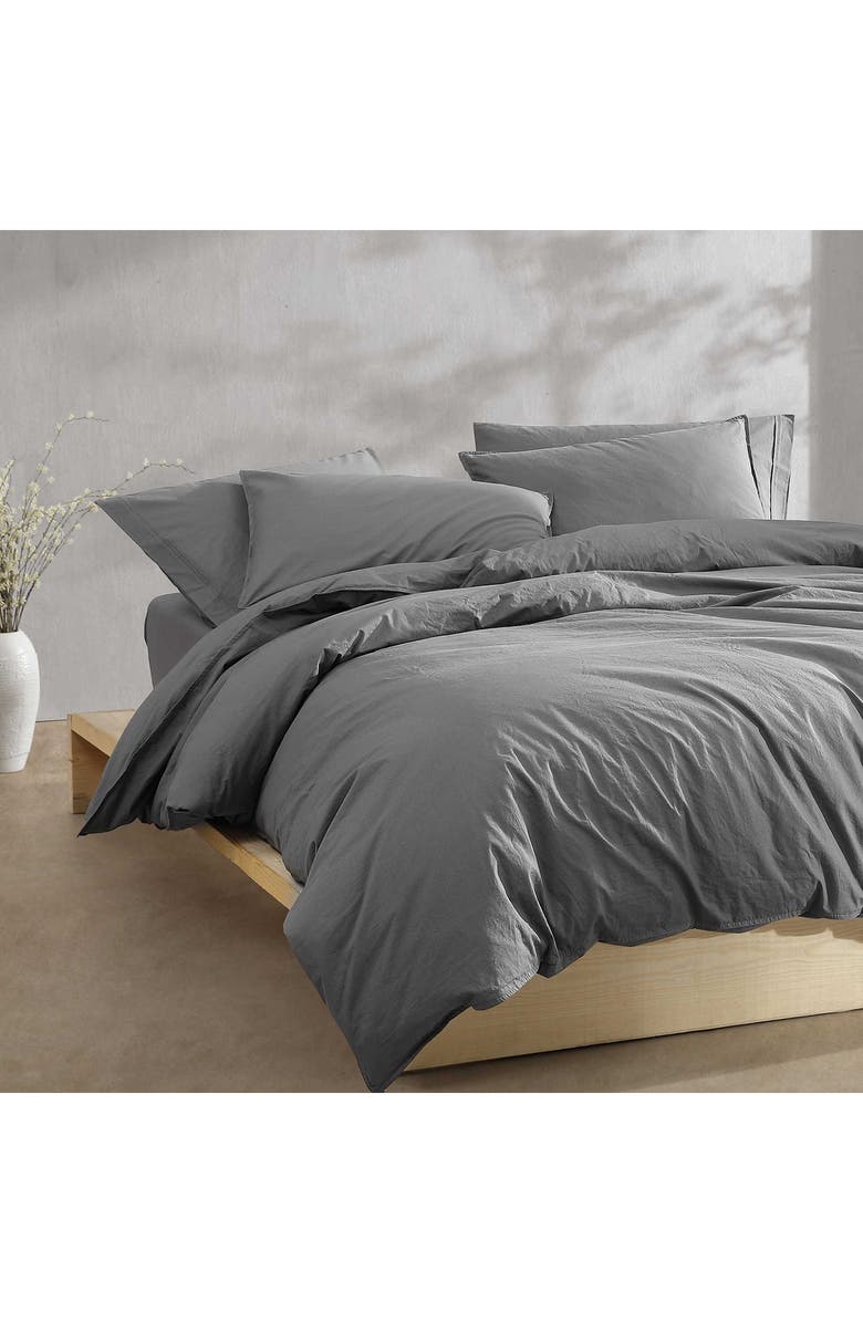 Calvin Klein Washed Percale Comforter & Sham Set, Alternate, color, Graphite