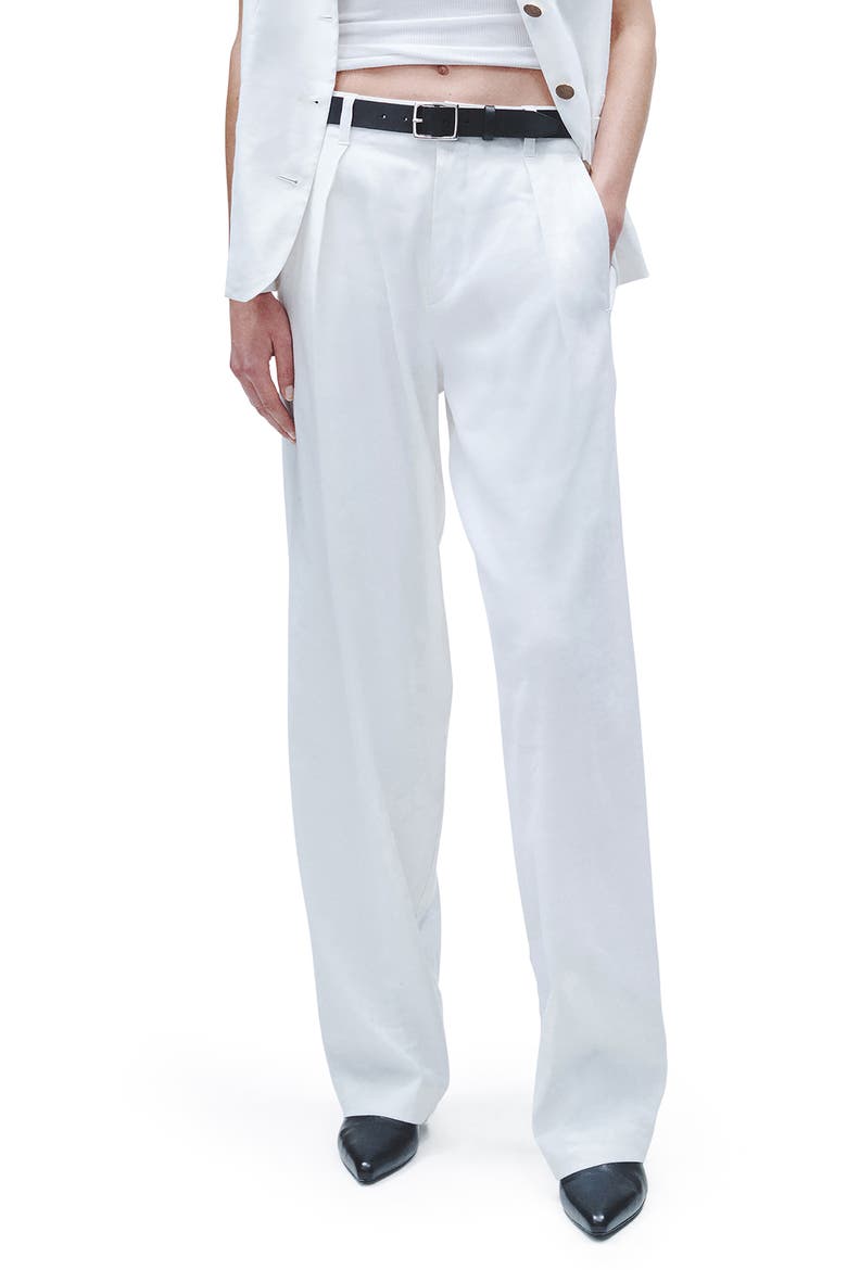 Donovan Linen Blend Wide Leg Pants, Main, color, WHITE