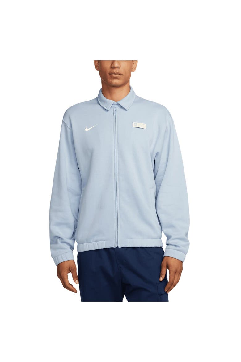 Men's Nike Light Blue USMNT Club Fleece Harrington Full-Zip Jacket, Alternate, color, Light Blue