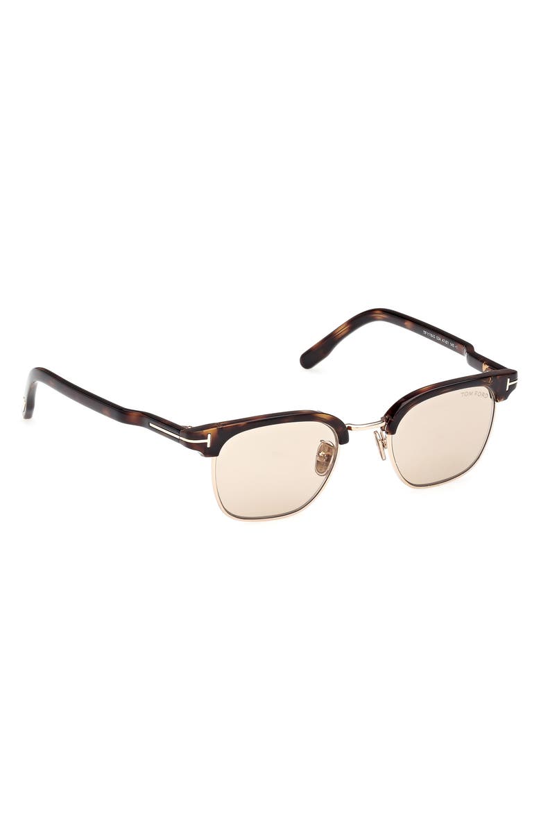 TOM FORD 47mm Square Sunglasses, Alternate, color, Dark Havana / Smoke