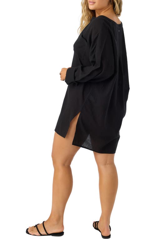 O'neill Belizin Long Sleeve Cover-up Tunic In Black