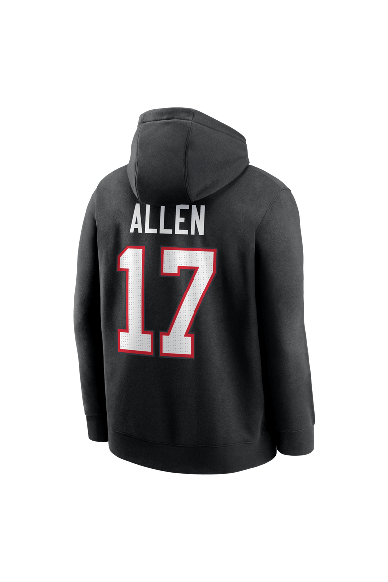 Men's Nike Josh Allen Black Buffalo Bills Name & Number Fleece Hoodie, Alternate, color, Black