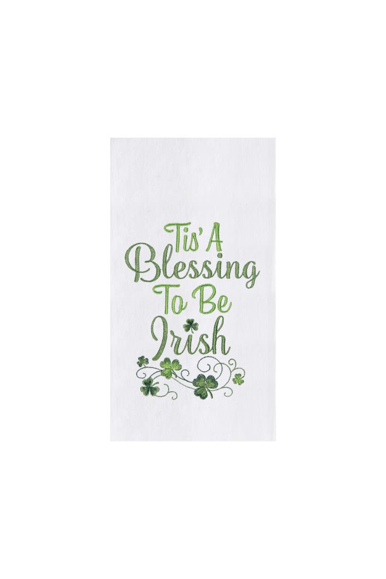 Tis' A Blessing Flour Sack Kitchen Dishtowel, Main, color, White