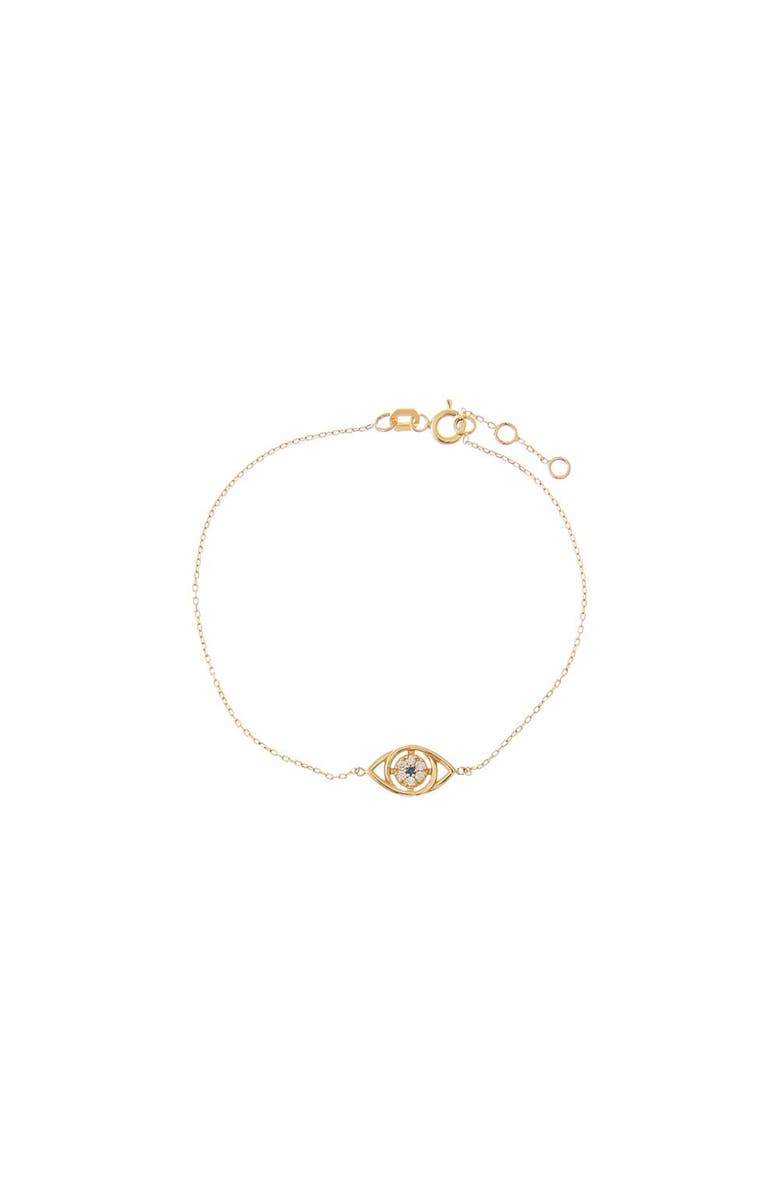 BY ADINA EDEN Diamond Pave Colored Evil Eye Bracelet 14K, Main, color, 14K Gold