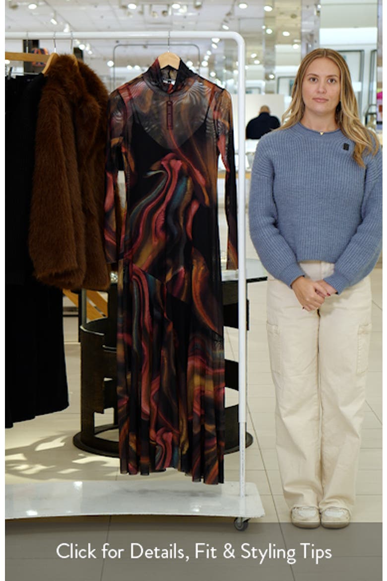 Vivara Printed Long Sleeve Mesh Maxi Dress video