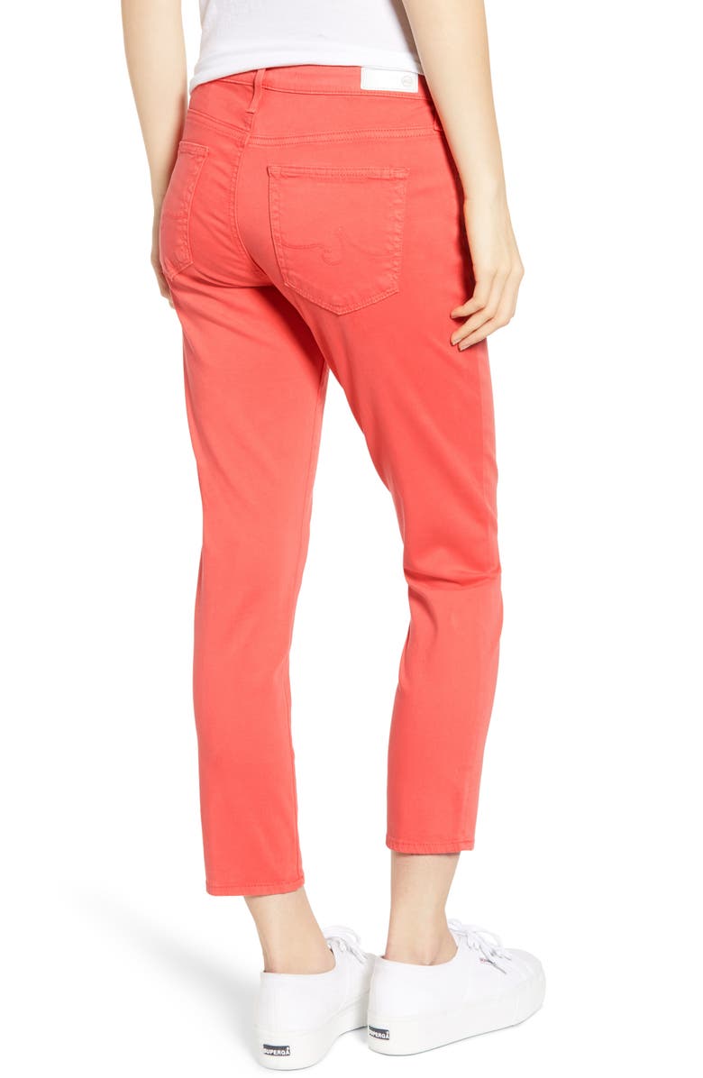 AG The Prima Mid Rise Crop Cigarette Jeans, Alternate, color, Faded Azalea
