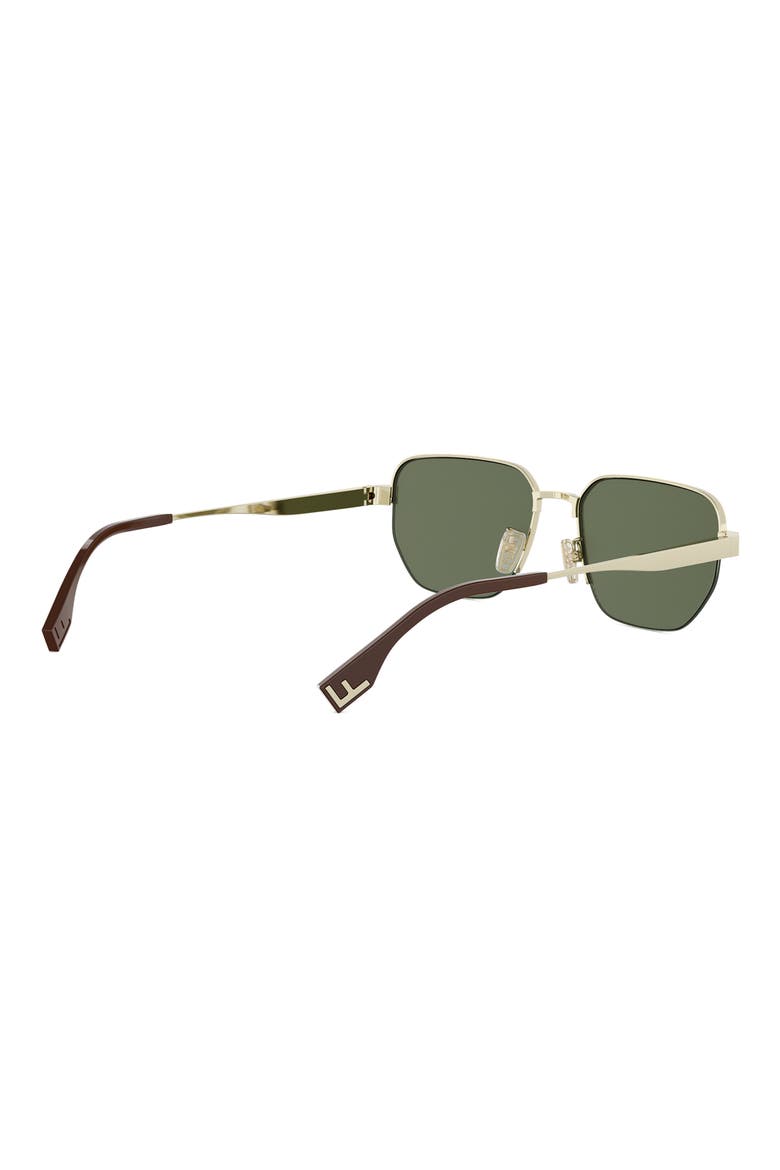 Sky 55mm Rectangular Sunglasses, Alternate, color, GOLD / GREEN