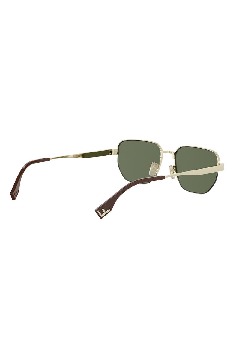 Fendi Sky 55mm Rectangular Sunglasses, Alternate, color, Gold / Green