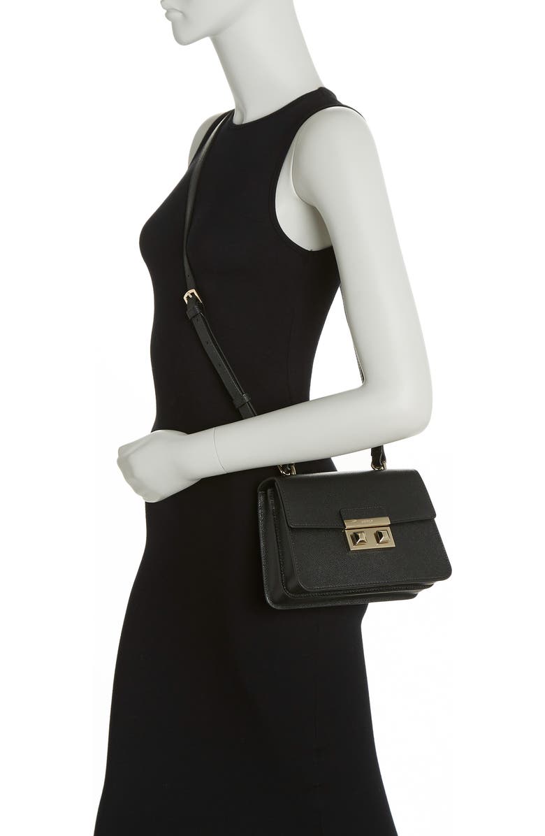 Furla Bella Mini Top Handle Satchel, Alternate, color, Nero