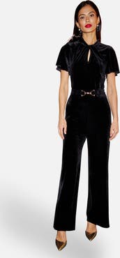 Yumi Velvet Buckle Detail Jumpsuit