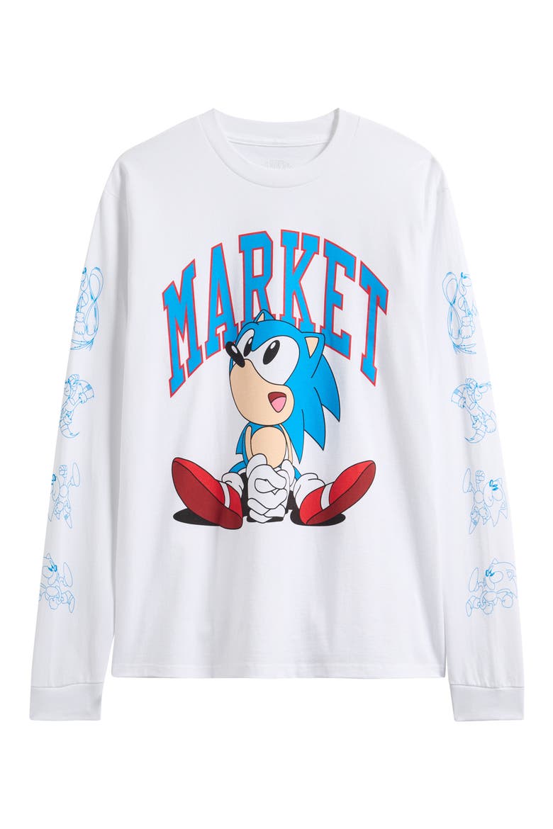 x Sonic Run Long Sleeve Cotton Graphic T-Shirt, Alternate, color, WHITE