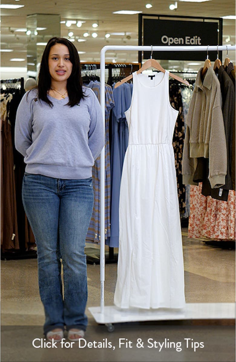 Mixed Media Stretch Pima Cotton Maxi Dress, sales video thumbnail