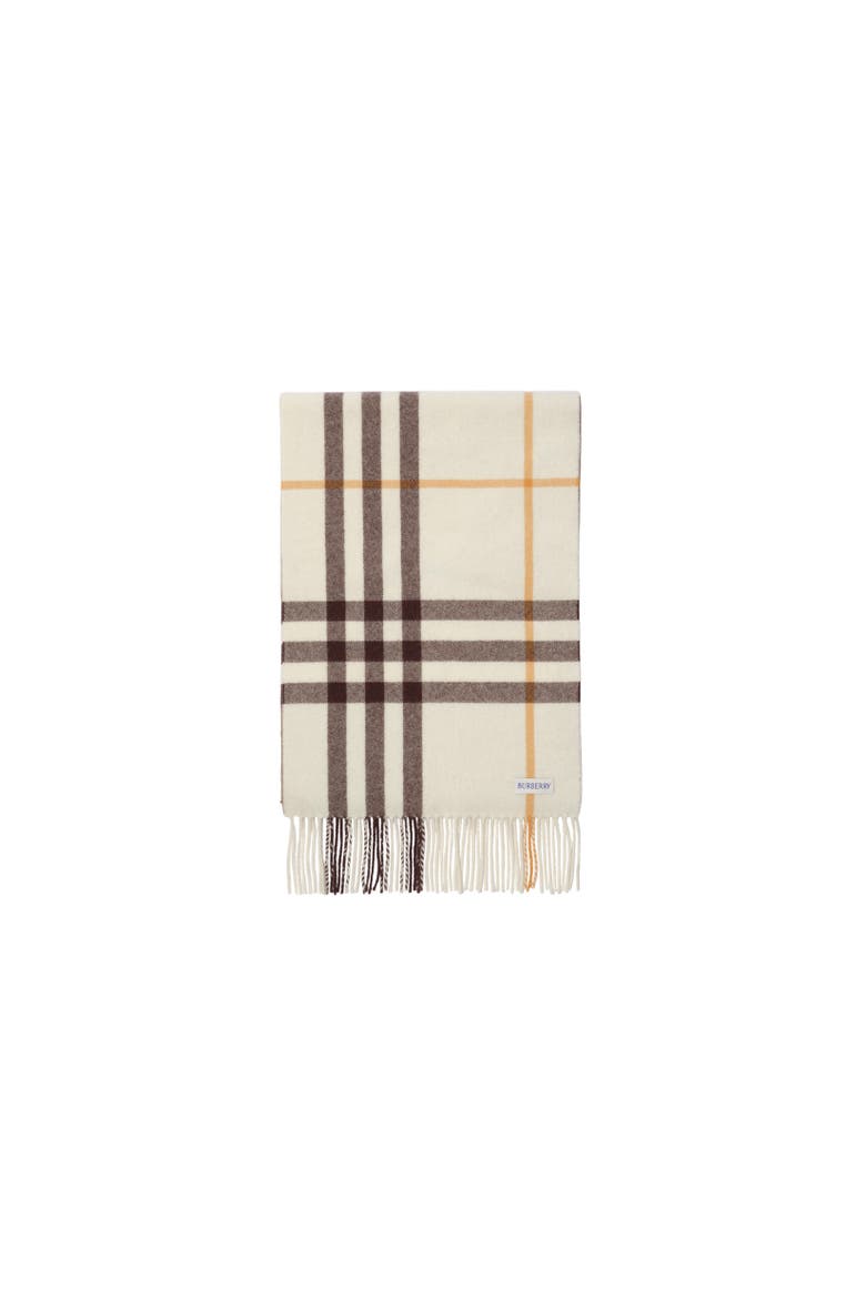Gradient Check Cashmere Scarf, Alternate, color, Vole beige