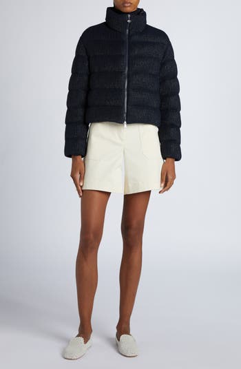 【送料&関税込】Moncler Thoiry Down Jacket Light Beige Thoiry Laminated Cotton Short Down Jacket