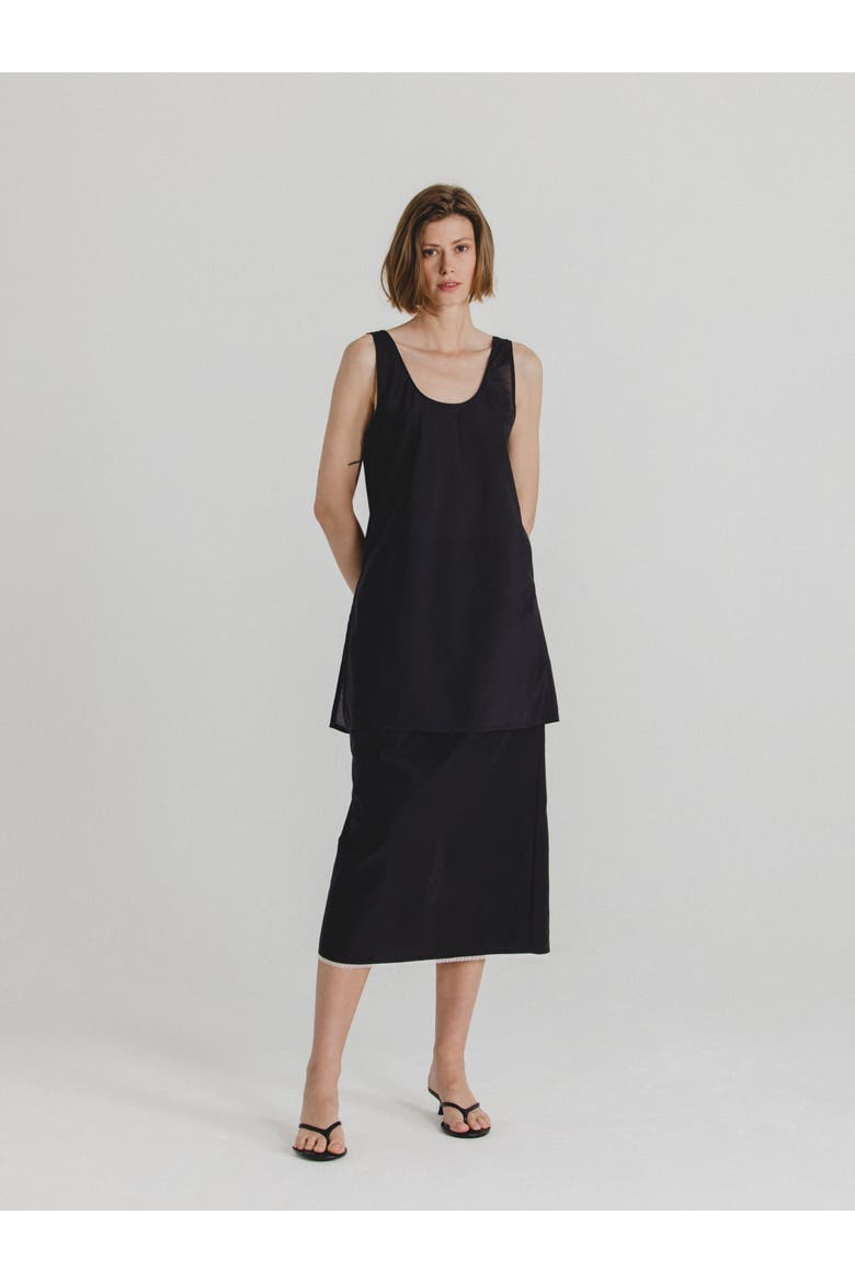 Silk Cotton Skirt, Alternate, color, Black