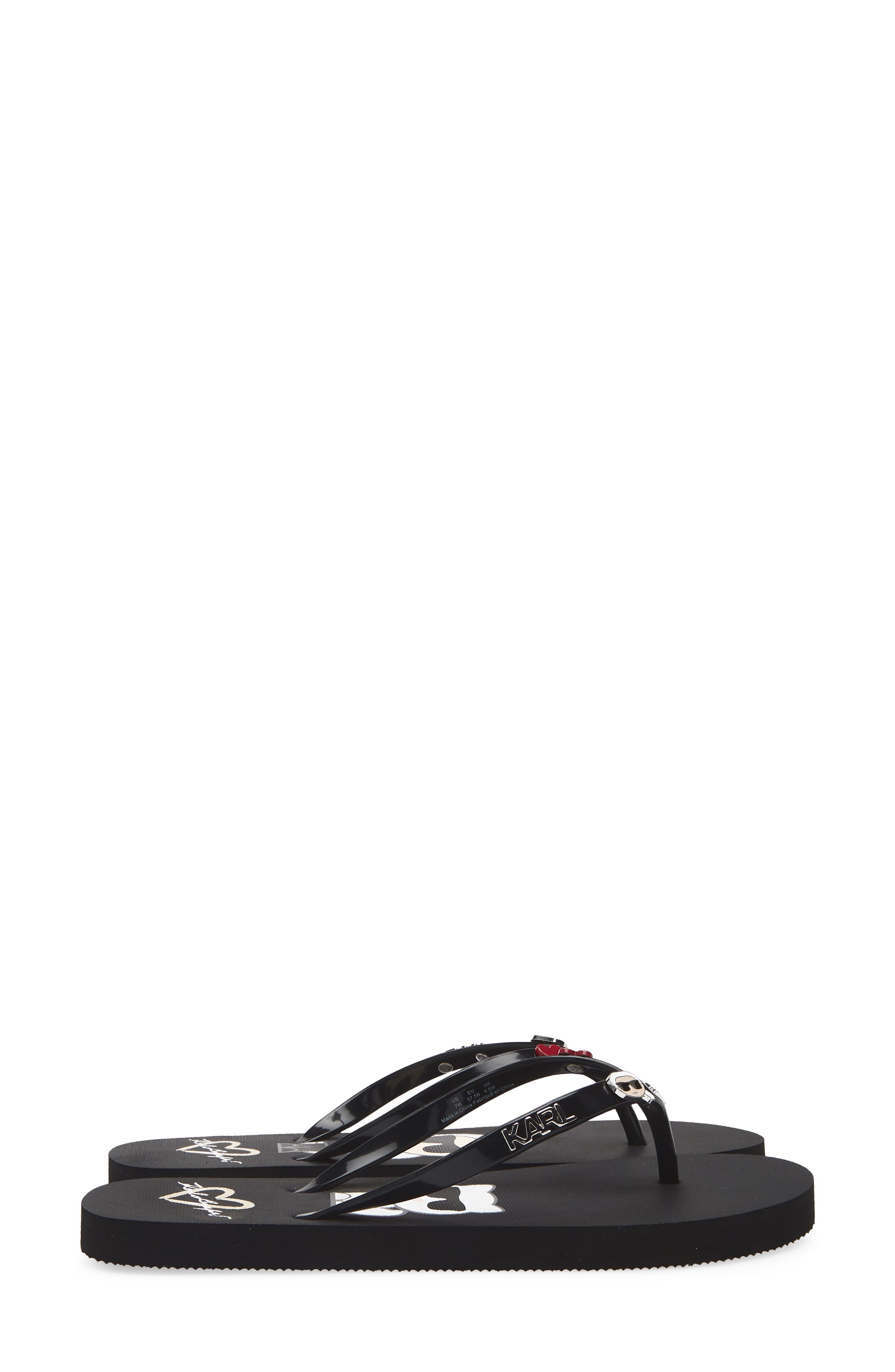 KARL LAGERFELD PARIS Zemi Flip Flop Sandal, Alternate, color, Black