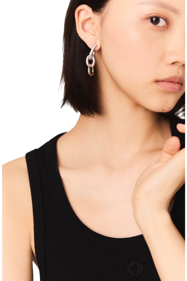 Link earrings, Alternate, color, Golden / silver