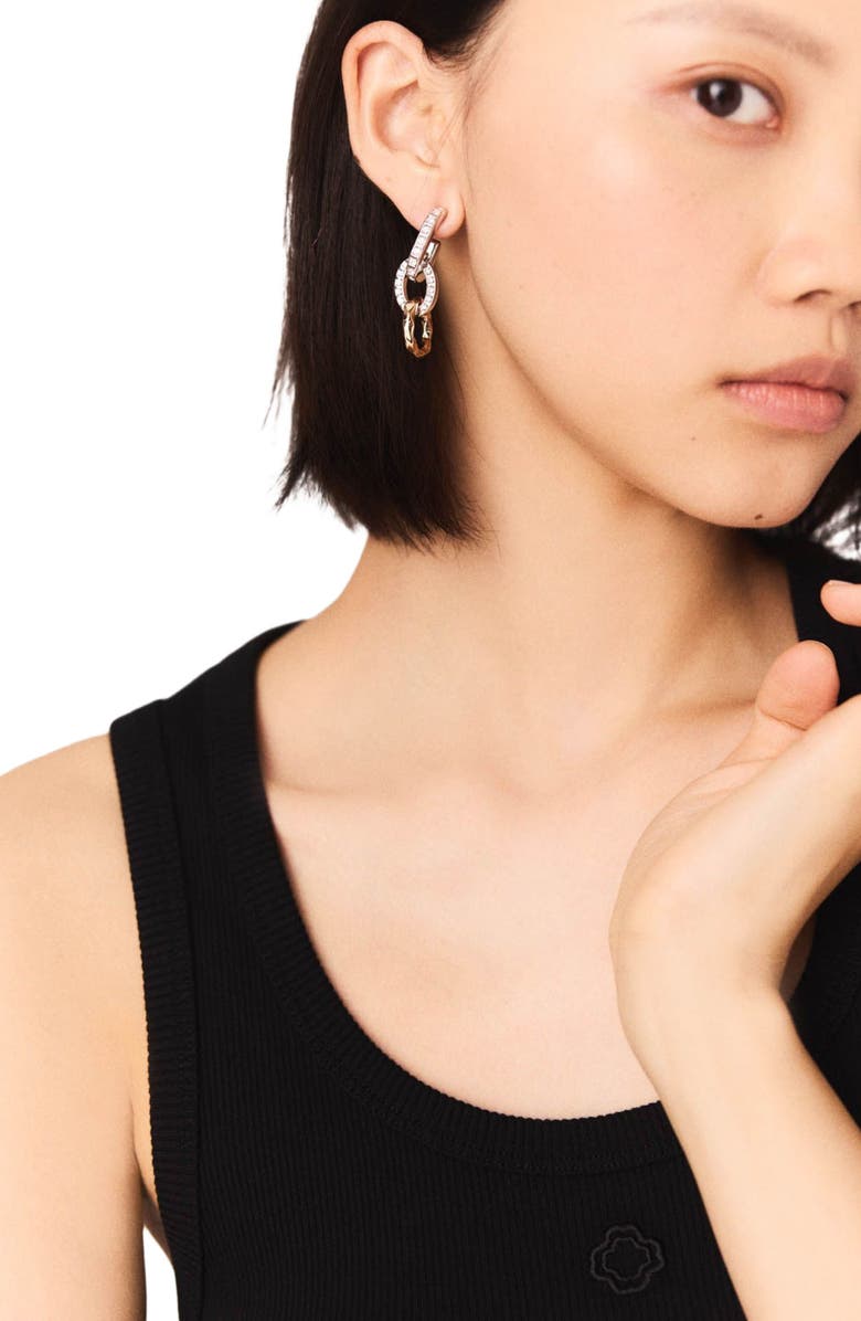 maje Link earrings, Alternate, color, Gold Silver