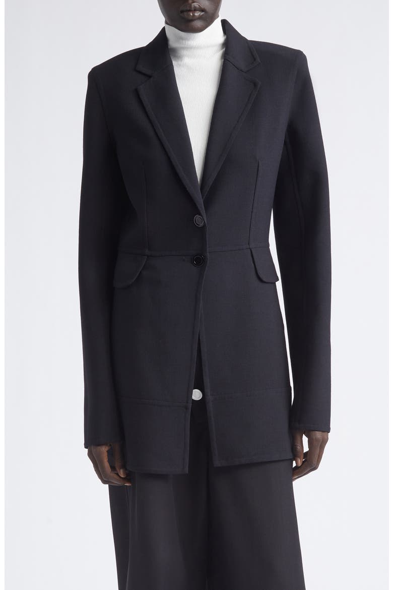 MAERA JACKET IN BI-STRETCH DOU, Main, color, BLACK