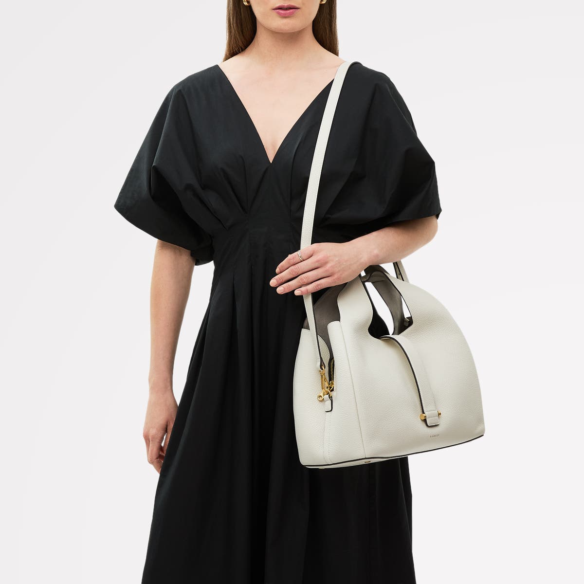 Radley Sloane Street Medium Ziptop Satchel Bag, Alternate, color, Chalk