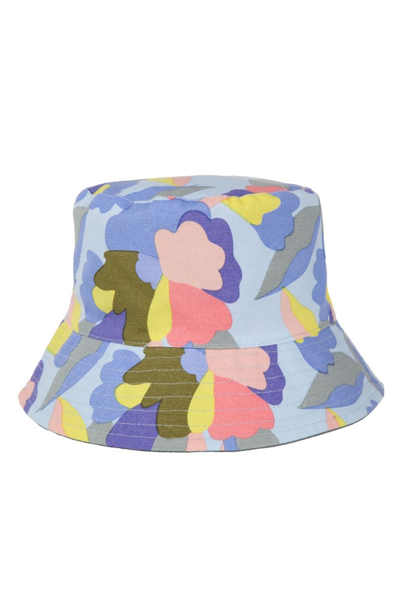 Abstract Floral Reversible Bucket Hat, Alternate, color, Green Milieu