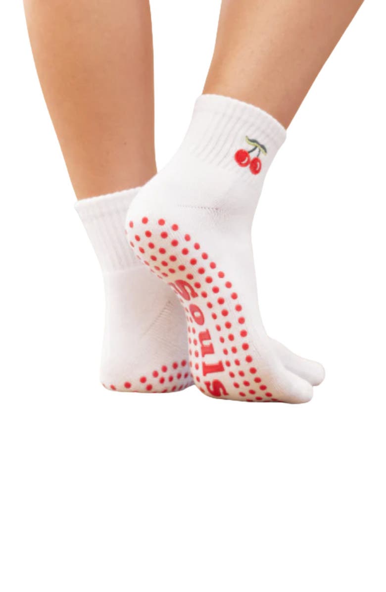Souls. Cherry Ankle Grip Socks, Alternate, color, White
