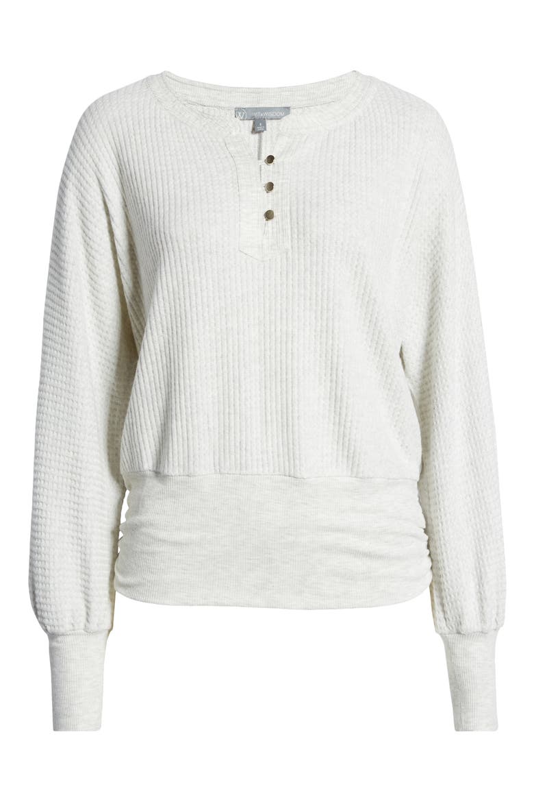Thermal Knit Top (Nordstrom Exclusive), Alternate, color, HCR-HEATHER CREAM