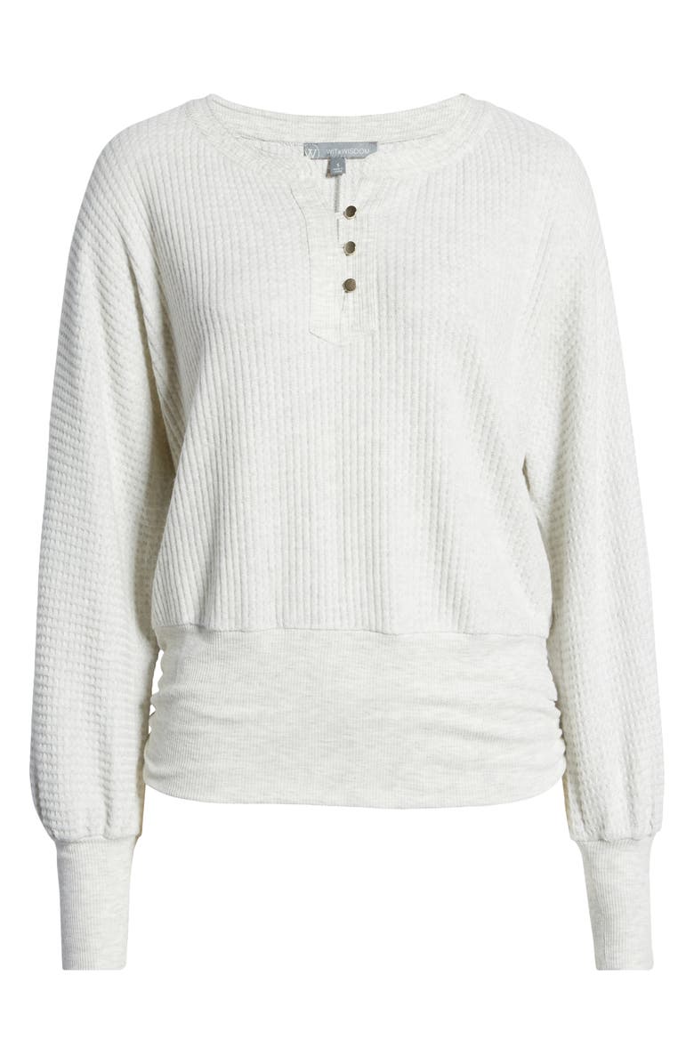 Wit & Wisdom Thermal Knit Top, Alternate, color, Hcr-Heather Cream