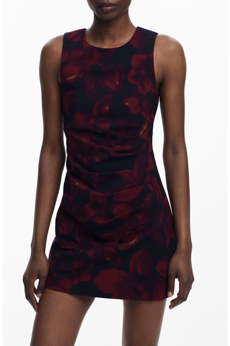 Ruched Sleeveless Minidress, Alternate, color, DARK RED