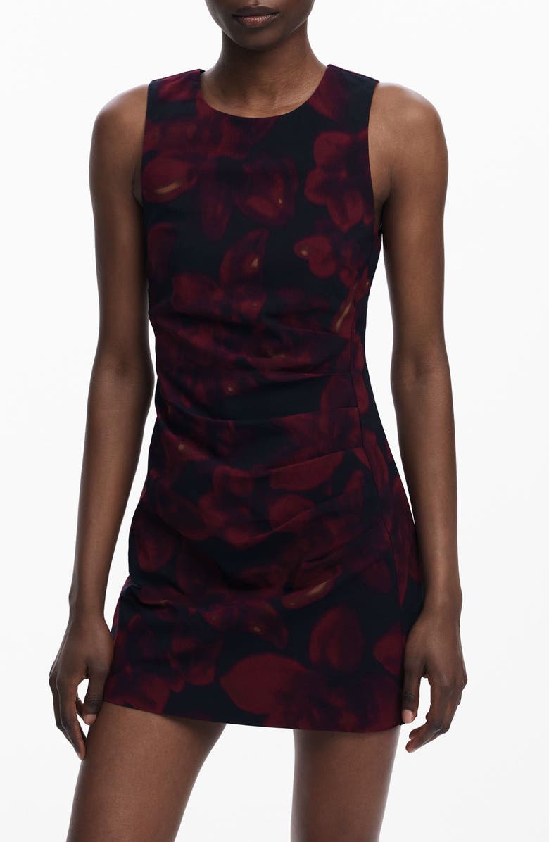 Desigual Ruched Sleeveless Minidress, Alternate, color, Dark Red