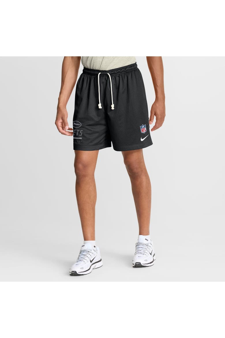 Men's Nike  Black/Platinum New York Jets Sideline Standard Issue Dri-FIT Reversible Shorts, Main, color, Black