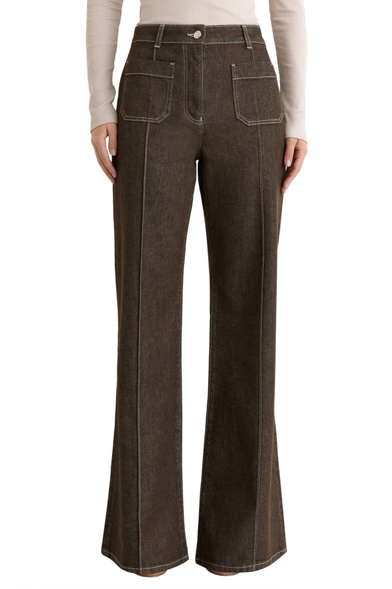 Sakura Wide Leg Jeans, Main, color, BROWN