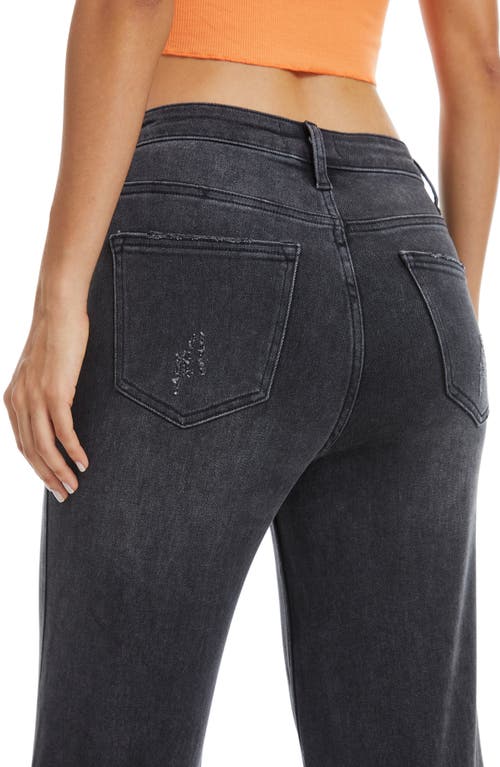 Bayeas High Waist Fray Hem Ankle Wide Leg Jeans