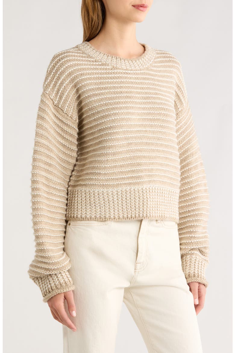 Chunky Stripe Sweater, Alternate, color, NATURAL IVORY