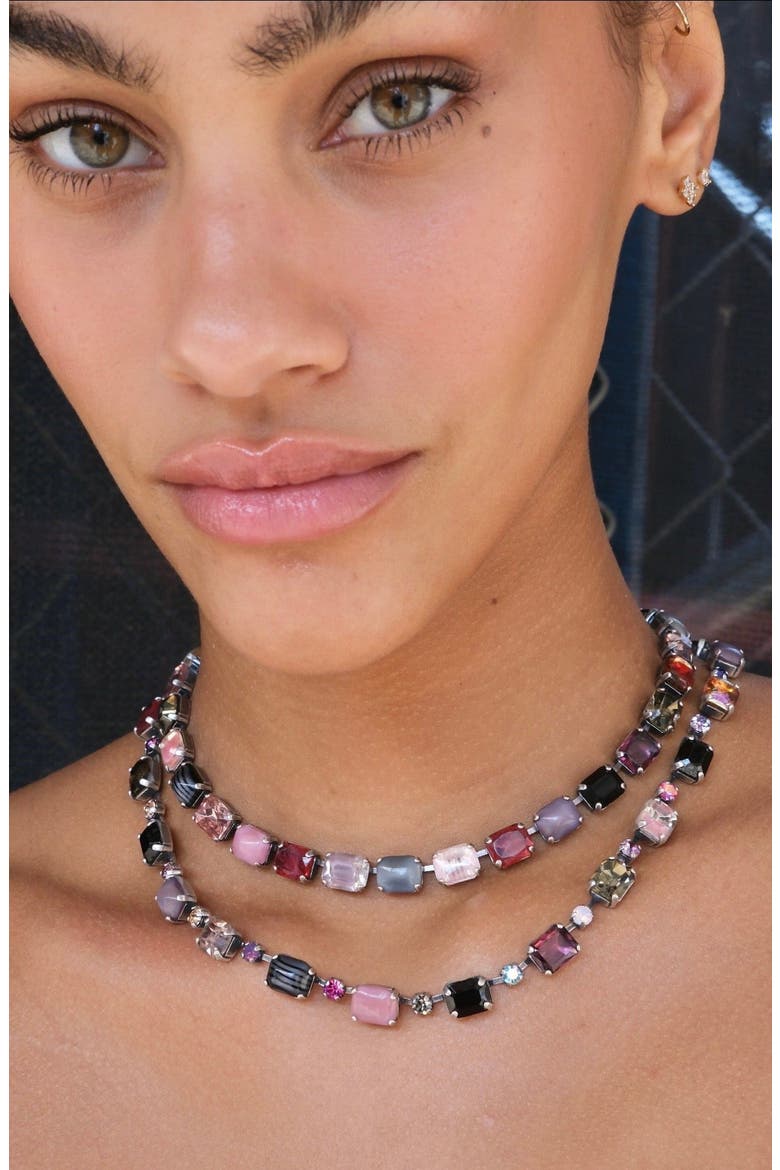 Baguette Layering Choker, Alternate, color, Silver