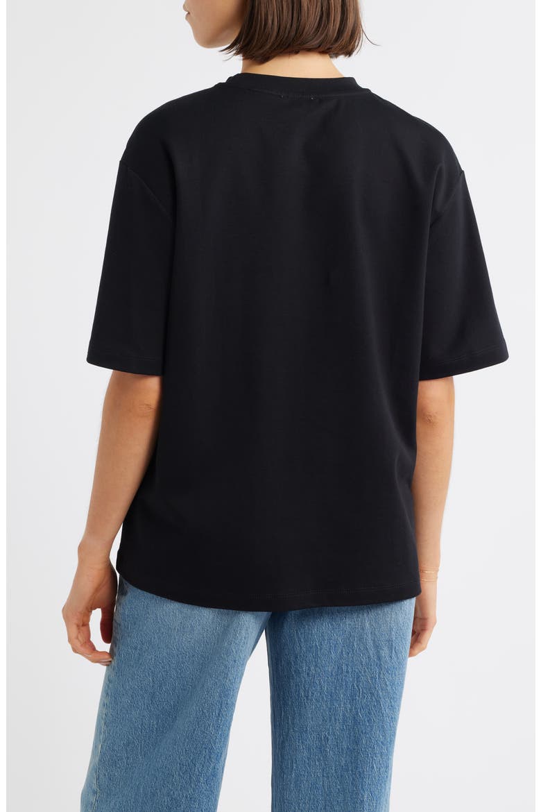 Cotton Crewneck T-Shirt, Alternate, color, BLACK