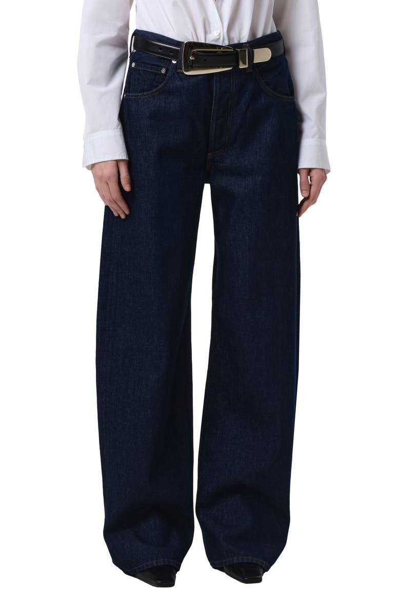 Ayla High Waist Baggy Wide Leg Jeans, Main, color, AMHERST DARK INDIGO