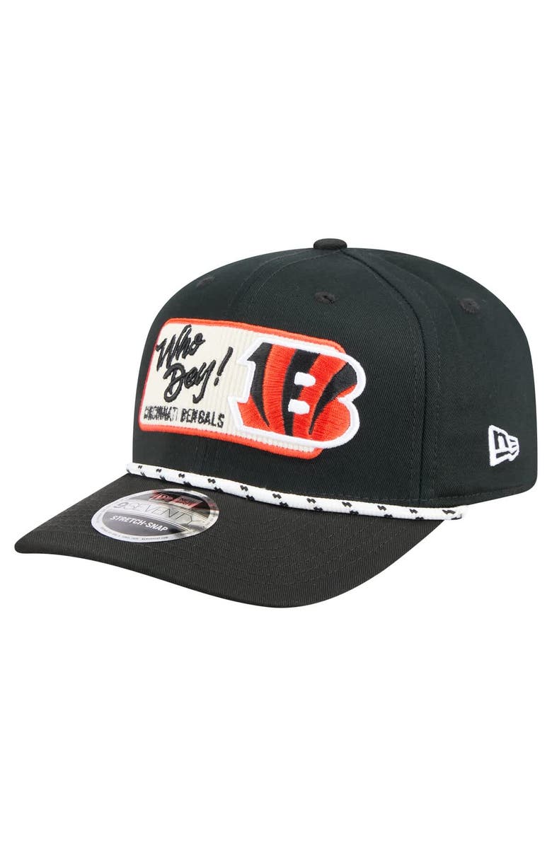 New Era Men's New Era Black Cincinnati Bengals Chant 9SEVENTY Stretch-Snap Hat, Main, color, 