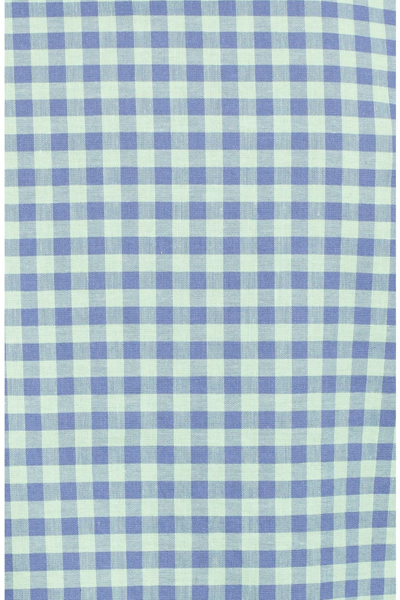 Trim Fit Gingham Linen & Cotton Button-Down Shirt, Alternate, color, BLUE - GREEN CL GINGHAM