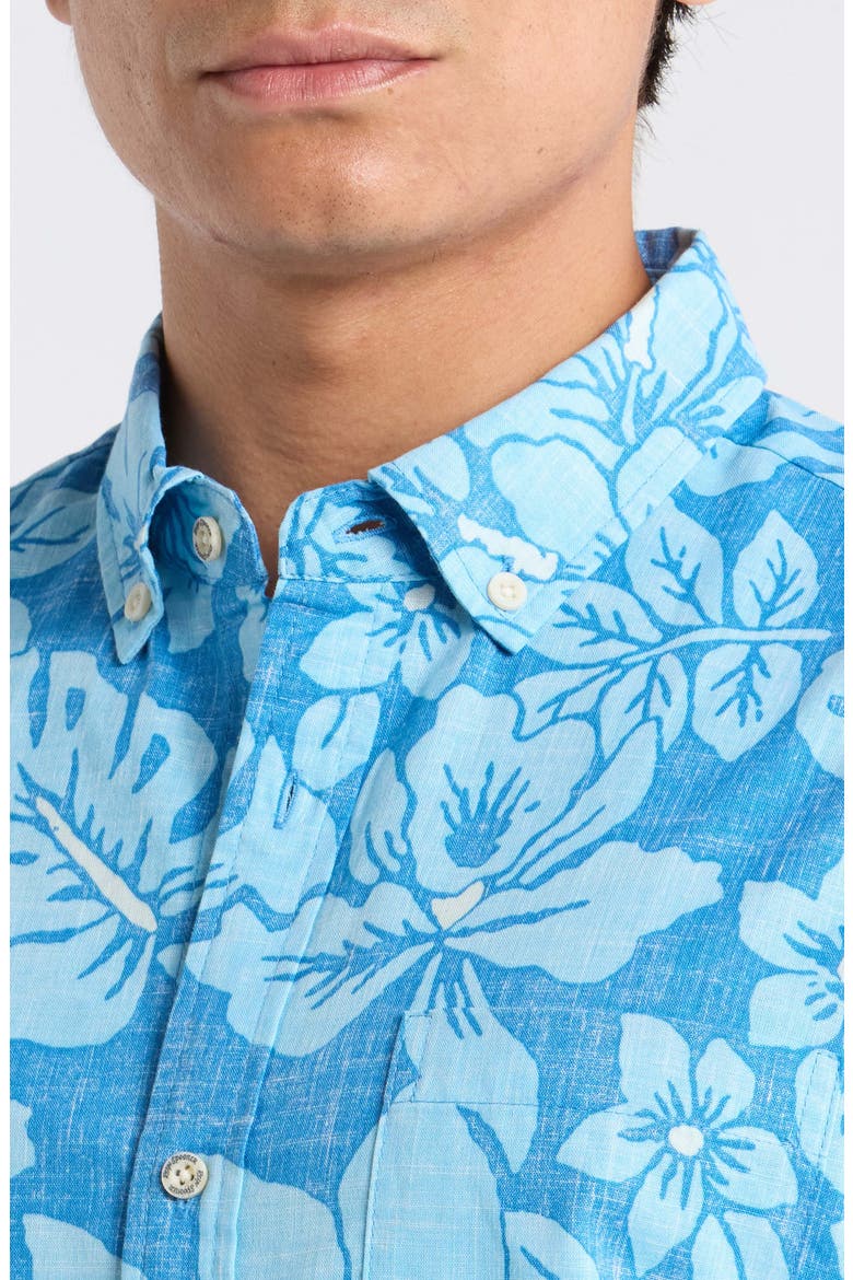 Costa Rica Floral Print Button-Down Shirt, Alternate, color, LIGHT BLUE