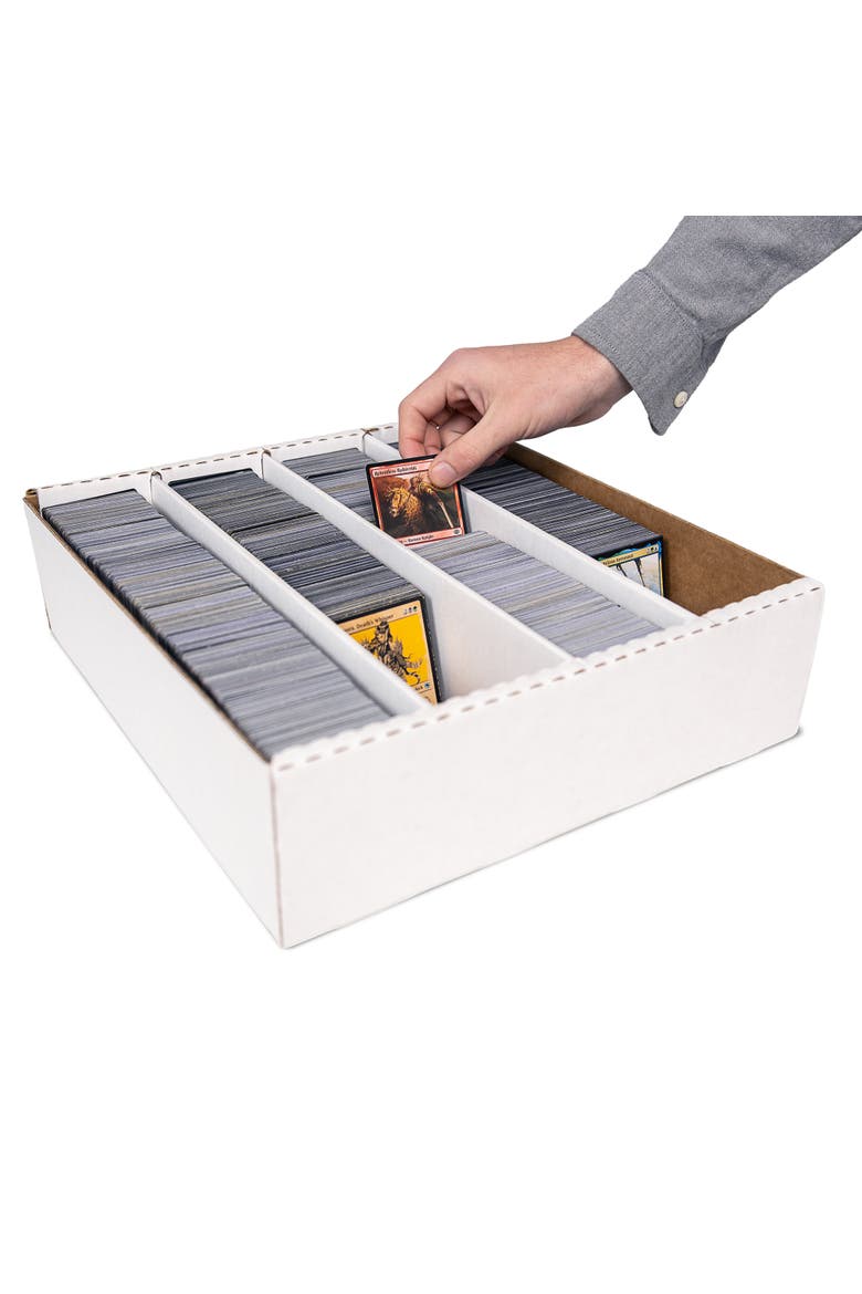Trading Card Storage Box - 3200ct Capacity, Divided Organizer, Alternate, color, White