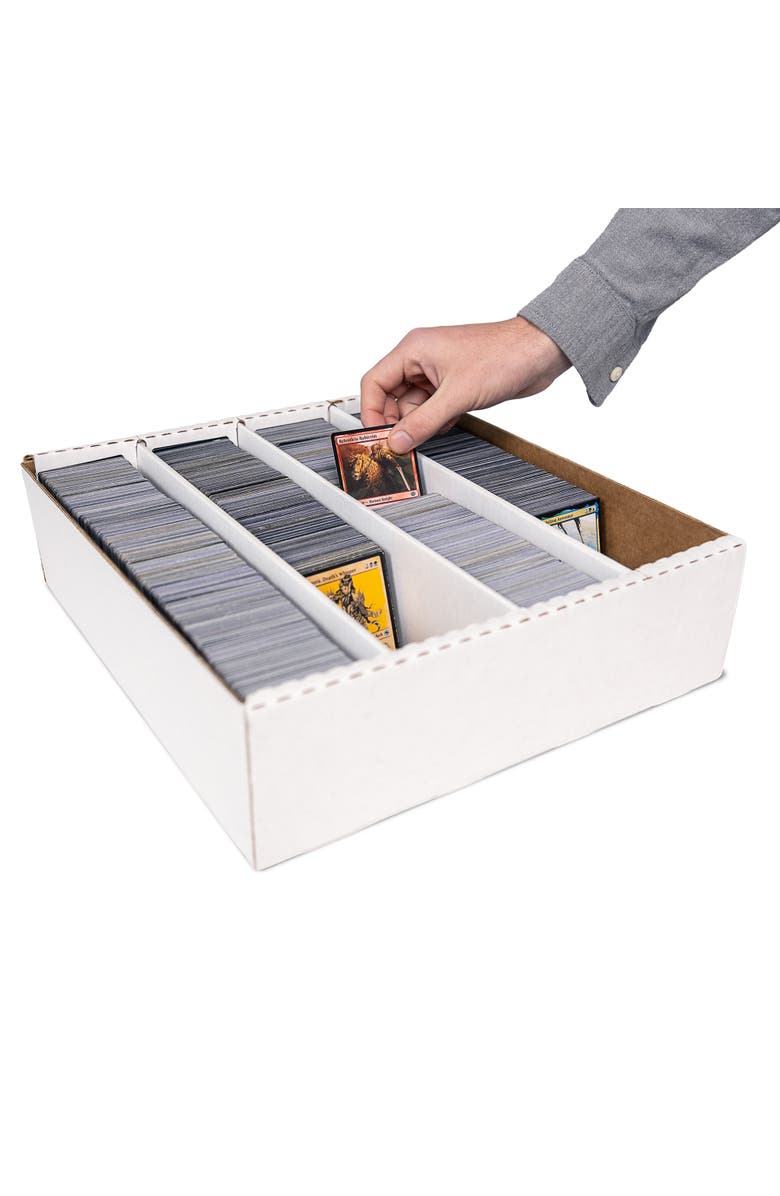 Easy Playhouse Trading Card Storage Box - 3200ct Capacity, Divided Organizer, Alternate, color, White
