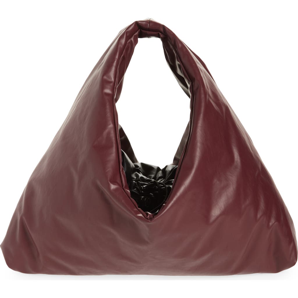 Kassl Anchor Small Oiled Canvas Top Handle Bag In Burgundy