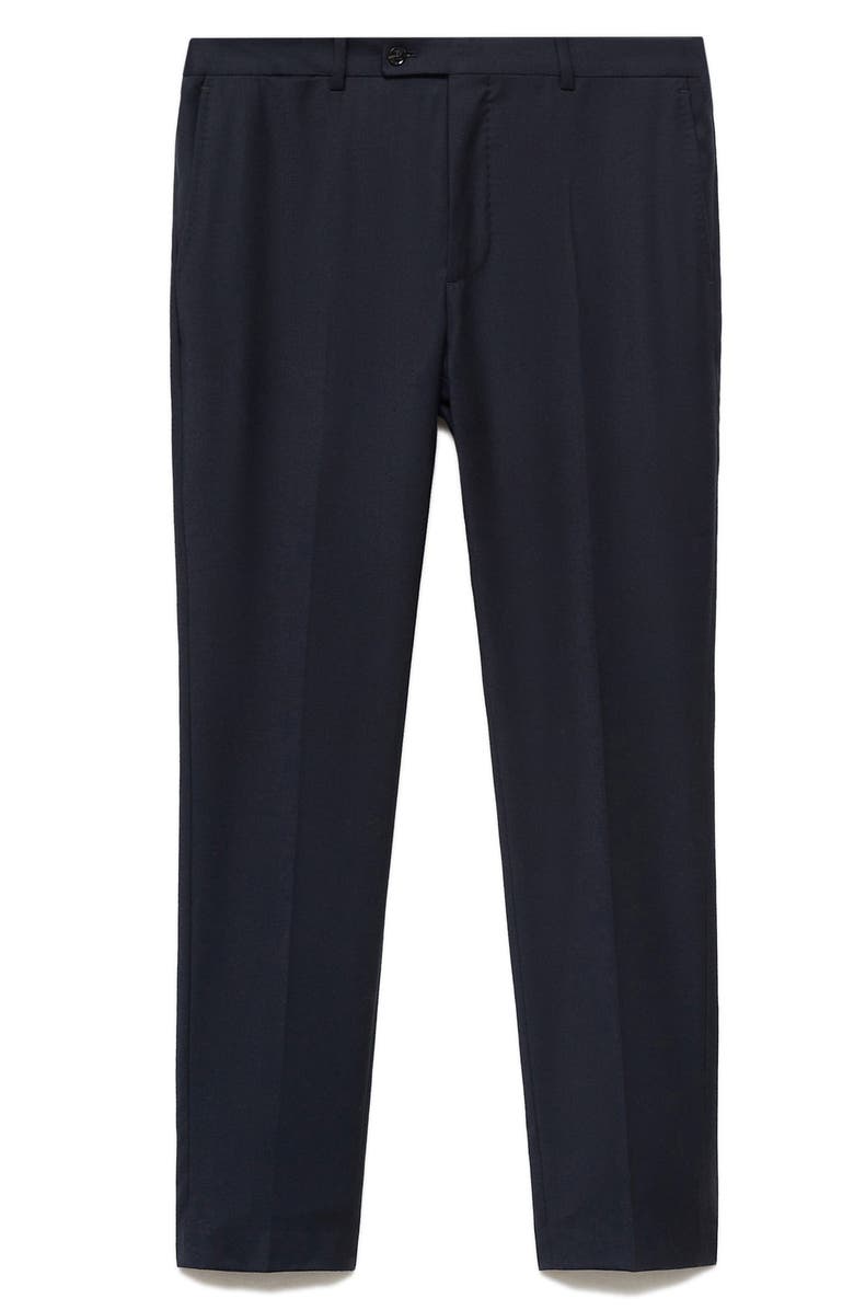 MANGO Slim Fit Virgin Wool Dress Pants, Main, color, Dark Navy