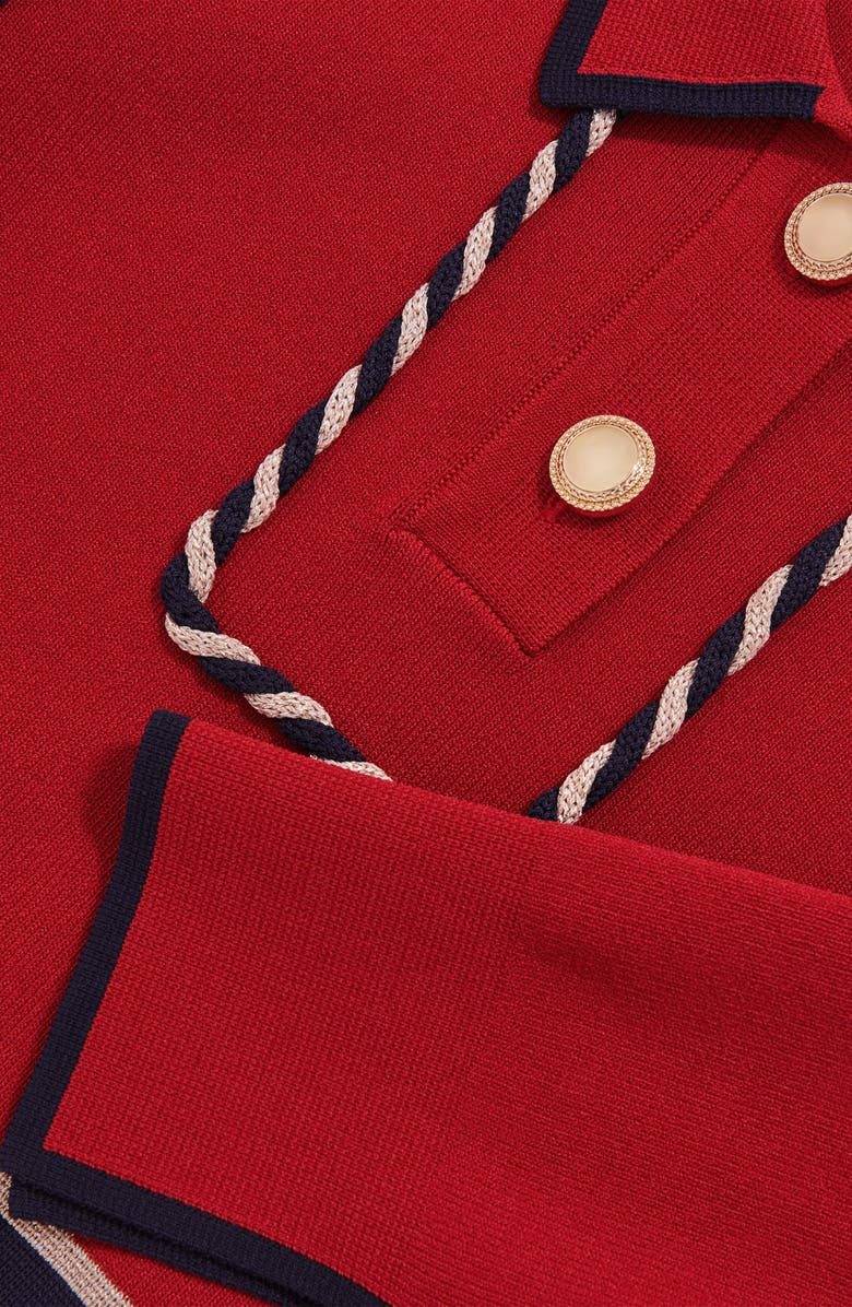 Reiss Kids' Freya Long Sleeve Sweater Dress, Alternate, color, Red