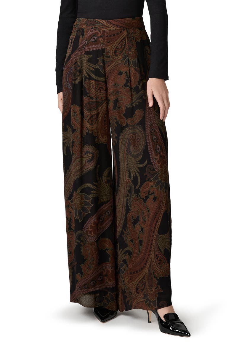 Carina Wide Leg Pants, Main, color, BLACK MULTI