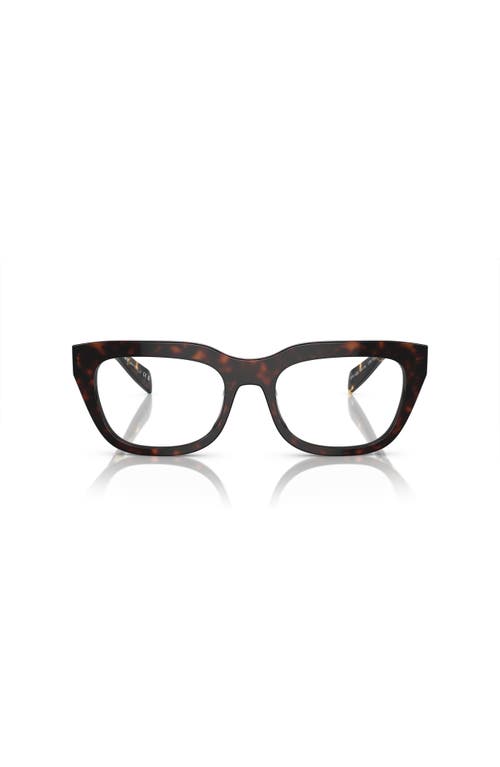 Prada 52mm Irregular Optical Glasses In Brown