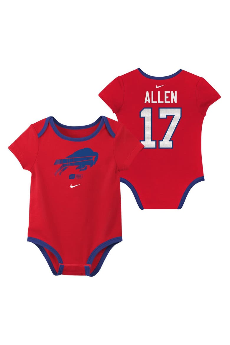 Newborn & Infant Nike Josh Allen Buffalo Bills Name & Number 3-Pack Bodysuit Set, Alternate, color, Royal