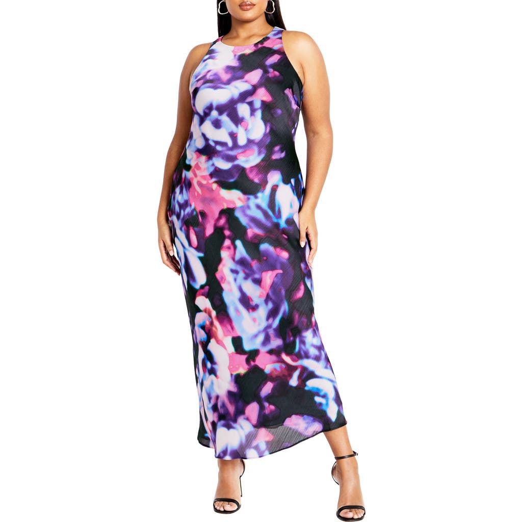 City Chic Abstract Print Sleeveless Sheath Dress in Neon Print  product